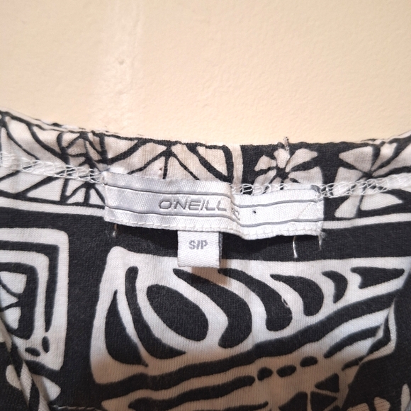O'Neill Small Empire waist black white tribal print cotton maxi dress - Picture 3 of 7